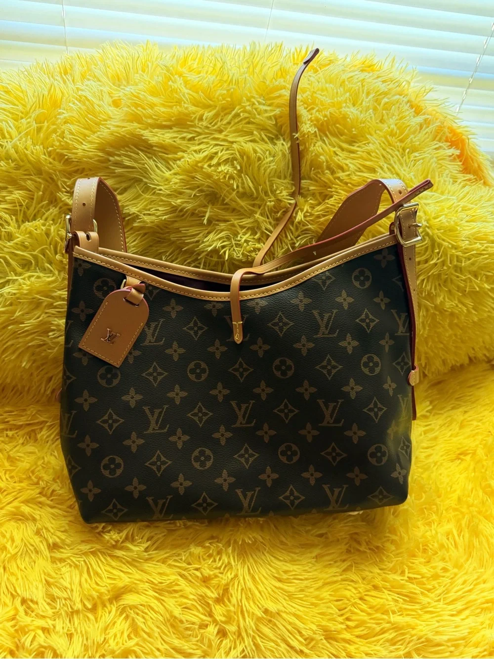 Louis Vuitton Monogram Shoulder Bag in Brown and Tan Leather Trim - Picture 1 of 3